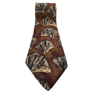 Enrico Coveri 100% Silk Tie Vintage Abstract Fan 3.75x 54(short) Coastal Beachy